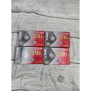 NEW BASF Pack of 4 Ferro Extra I Blank Cassette Tapes SEALED 90 Mins (2 X 45)